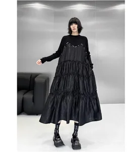Bettergirl 2026 Ramadan new Knitted Splicing Long Dress