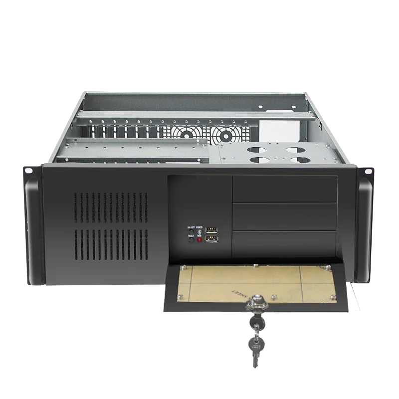 Cheapest Promotion Price 4U  ATX Computer Server Case With Door Lockable 19inch Rack Mount Server Chassis 450mm Depth