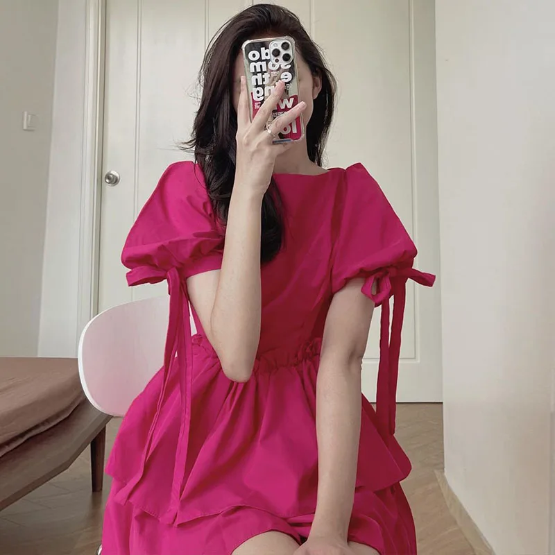 【CHICLINE 】RASAEM CHULIK DRESS★韓国発 Shop Ruffle cascade chiffon maxi dress | eShakti