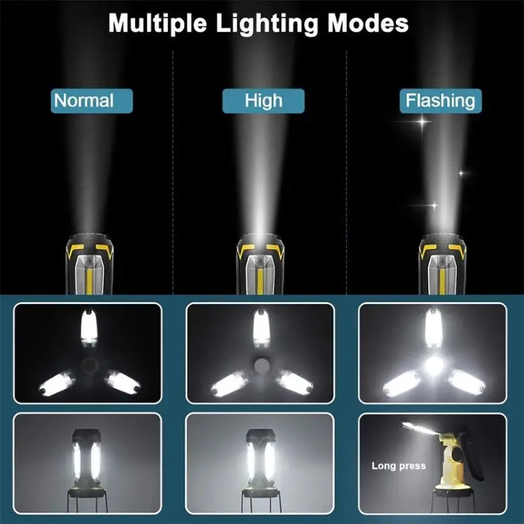 3 in 1 LED Portable Camping Lamps Folded Lantern Emergency Flashlight Tent Light Camping for Hurricane Hiking Survival