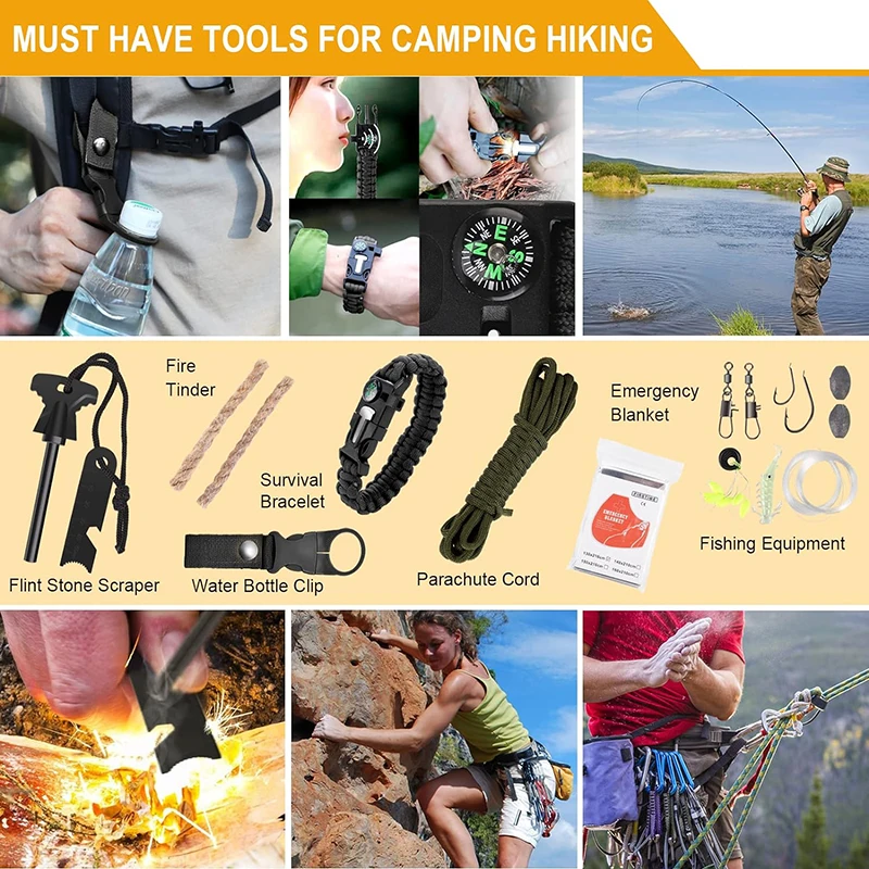 280 in 1 First Aid Kits Outdoor Wilderness SOS Hiking Hunting Hiking Bag Adventure Camping Gear Emergency Survival Kit