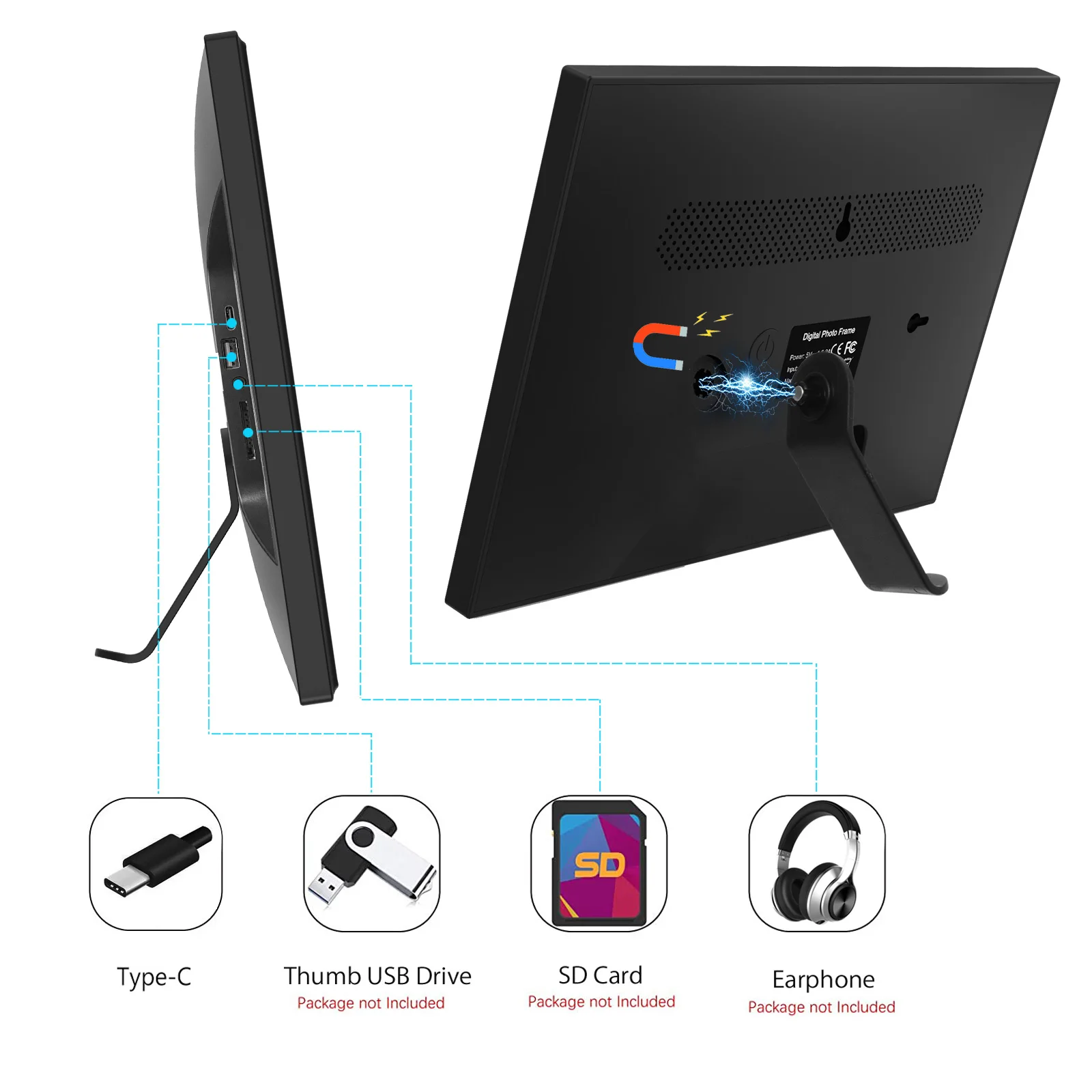 2024 New Model Frameo Wifi Digital Photo Frame 32GB Storage Touch Screen Smart Digital Video Frame