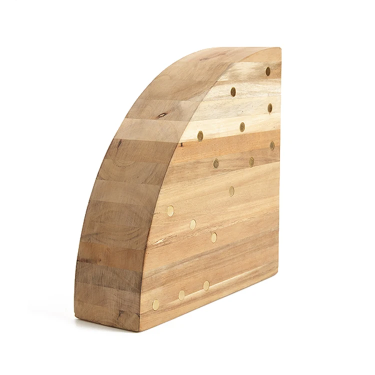 Оптовая продажа, магнитный держатель для ножей из дерева акации круглой формы