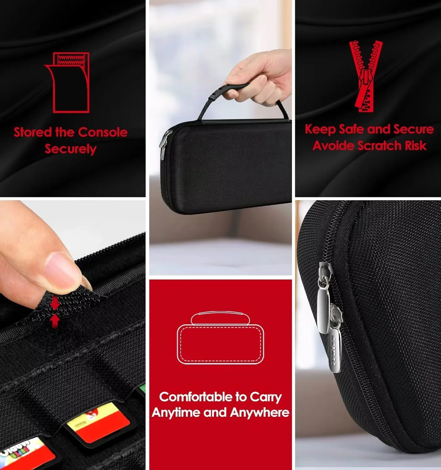 product laudtec custom protective eva hard shell portable shockproof game controller storage case hand bag for nitendo switch 2 yxj35-5