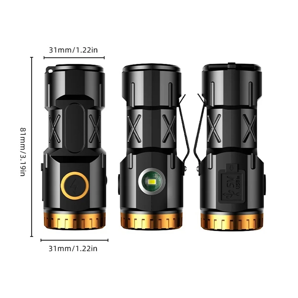 2 Torce LED Ricaricabili Lsnisni - Mini Torcia USB Con Magnete, Zoom E 3 Modalità - IPX5 Impermeabile - Foto 7