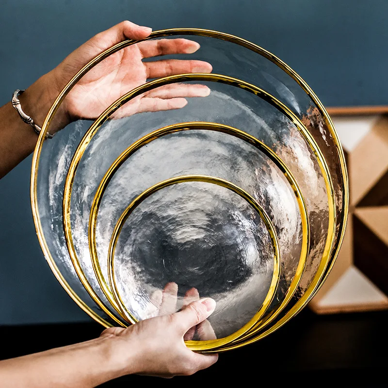 Cheap 13 Inch Wholesale Charger Plate Gold Rim Glass Charger Plate Rim Gold Wedding Wholesale