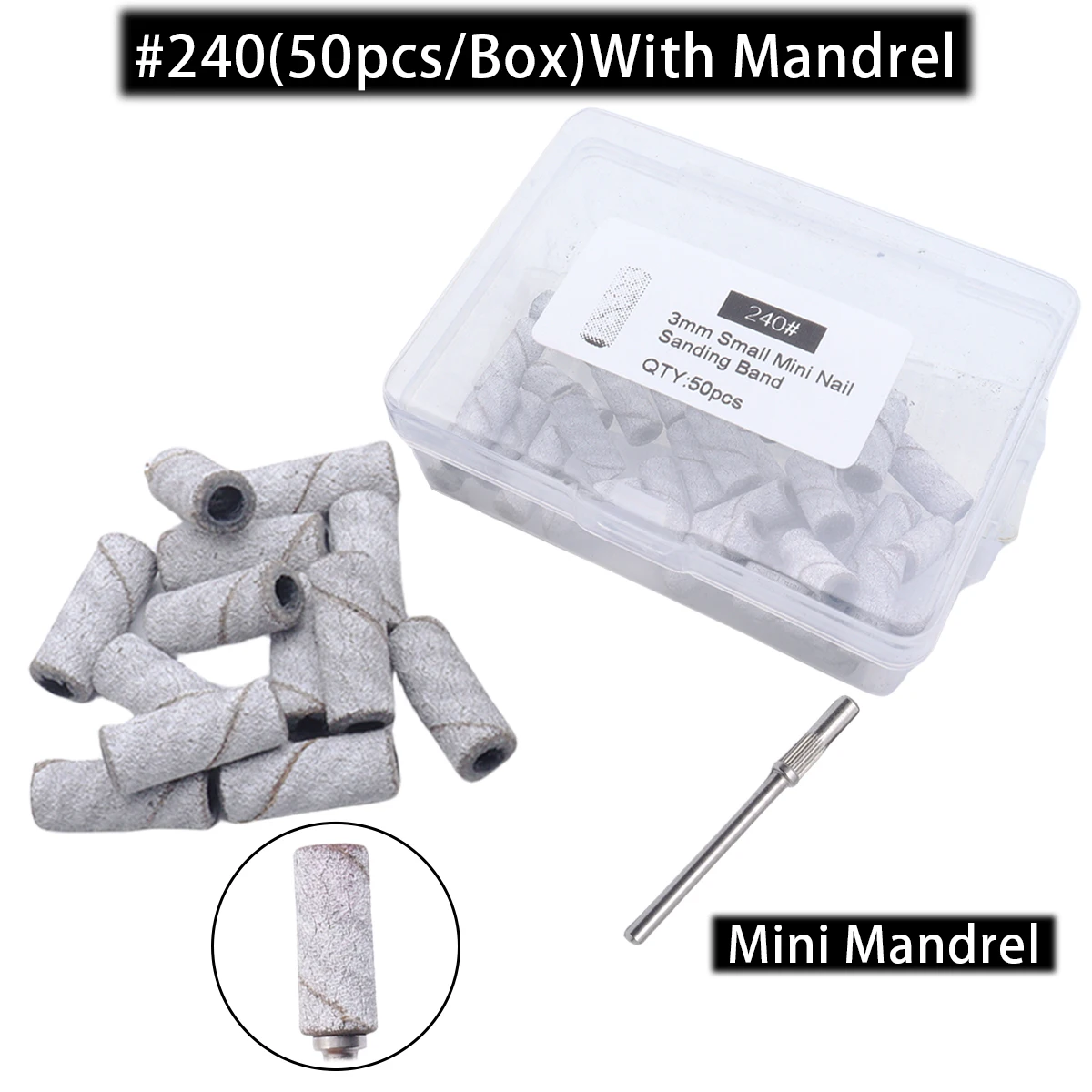 51pcs Mini Nail Drill Bit Nail Bits Drill Mandrel Bit For Nails 3mm
