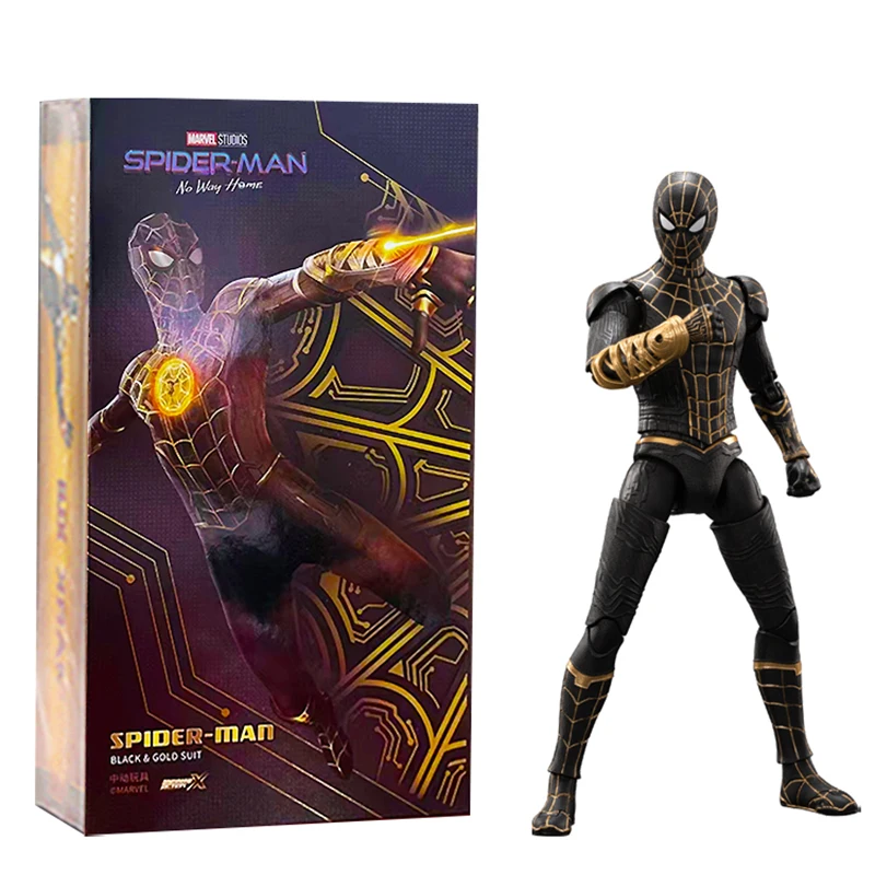 ZD TOYS Marvel Spider Man-No Way Home Black and Gold Figure