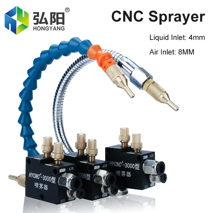 Cooling Sprayer Mist Coolant Lubrication Spray System for 8mm Air Pipe CNC  Lathe Milling Drill Engraving Machine Tool
