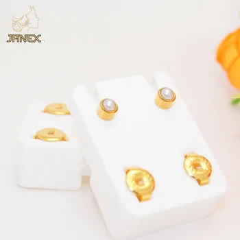 Nickel Safe No Allergy Sterile Surgical Stainless steel  24K Gold Plated  Pearl Ears Nose Body   Piercing Stud Earrings