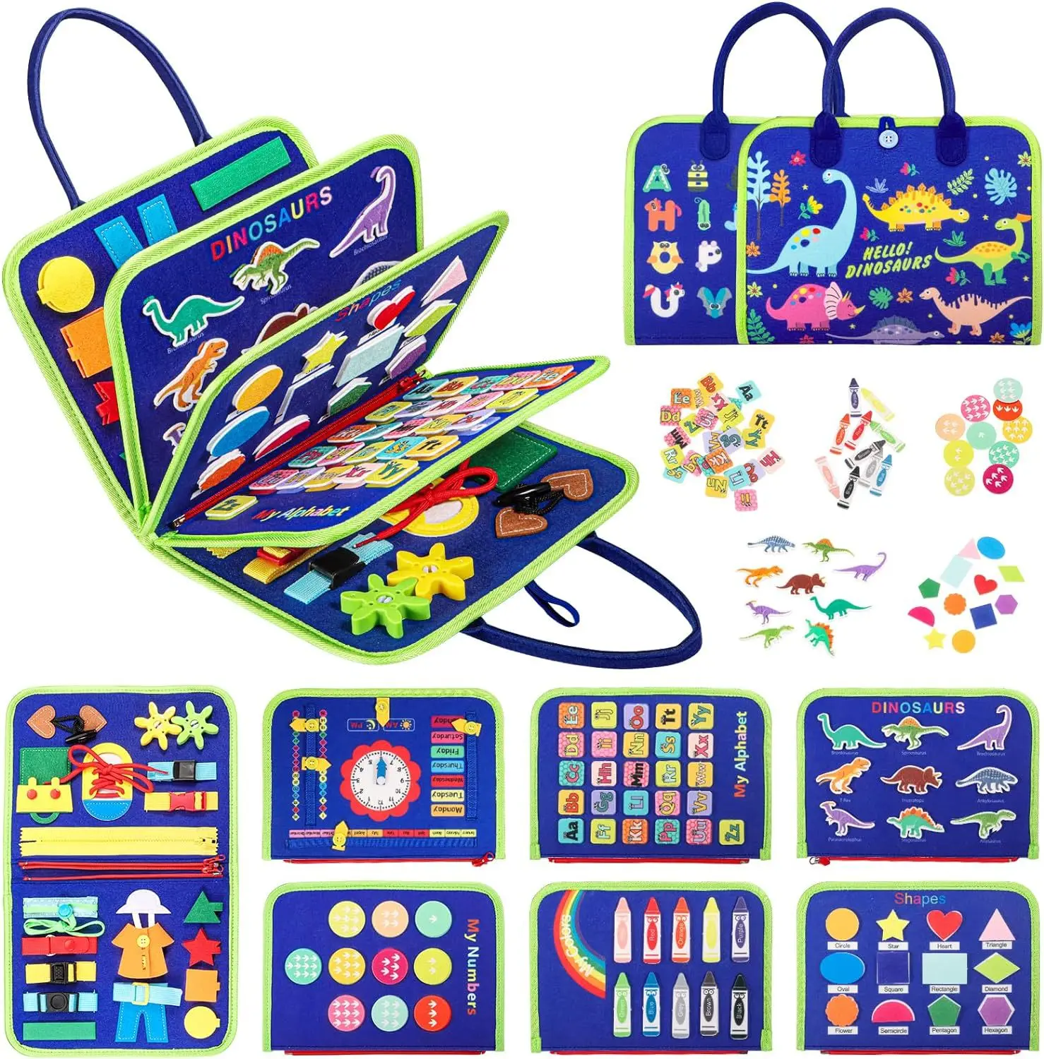 Hotsale Activity Board Montessori Kids Felt Busy Learning Basic Dress Skill Educational Travel Baby Sensory Toys