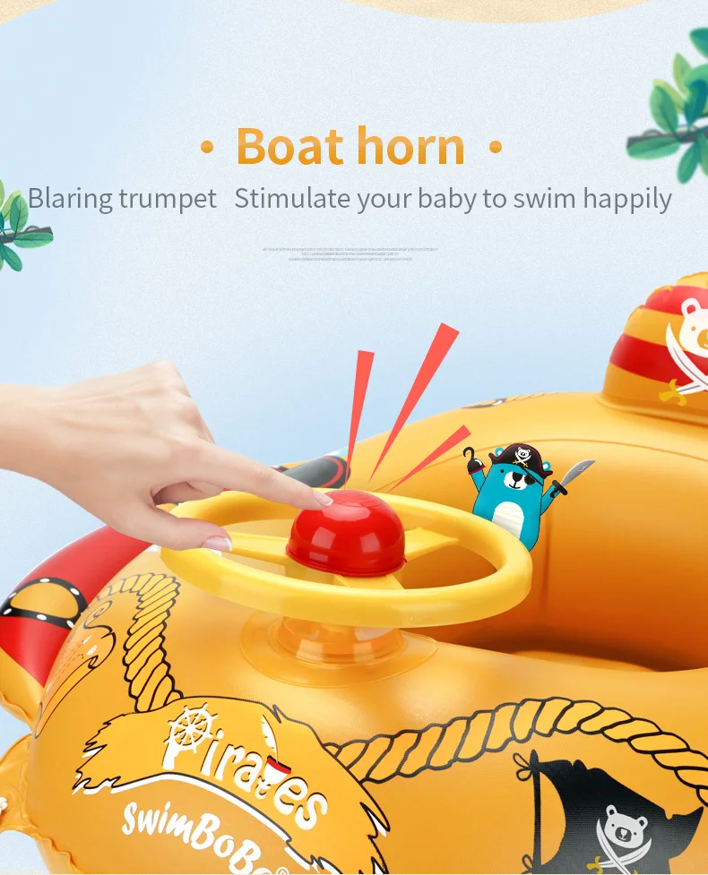 Swimbobo New Summer Indoor Outdoor Pirate Version Children Inflatable Floating Water Toy Baby Swimming Ring Kids Seat Float