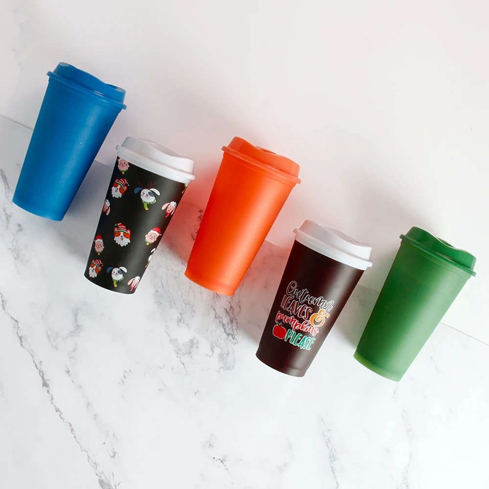 Take It To Go with Lids Reusable Coffee Cups Color Changing