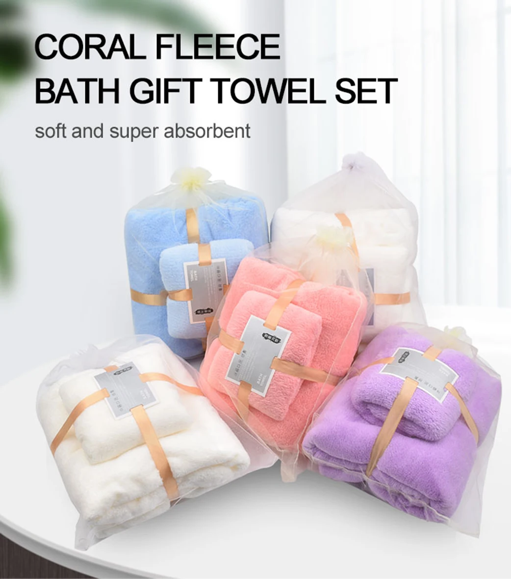 Coral Fleece Flowers Bath Towel Super Absorbent Soft Face Towel