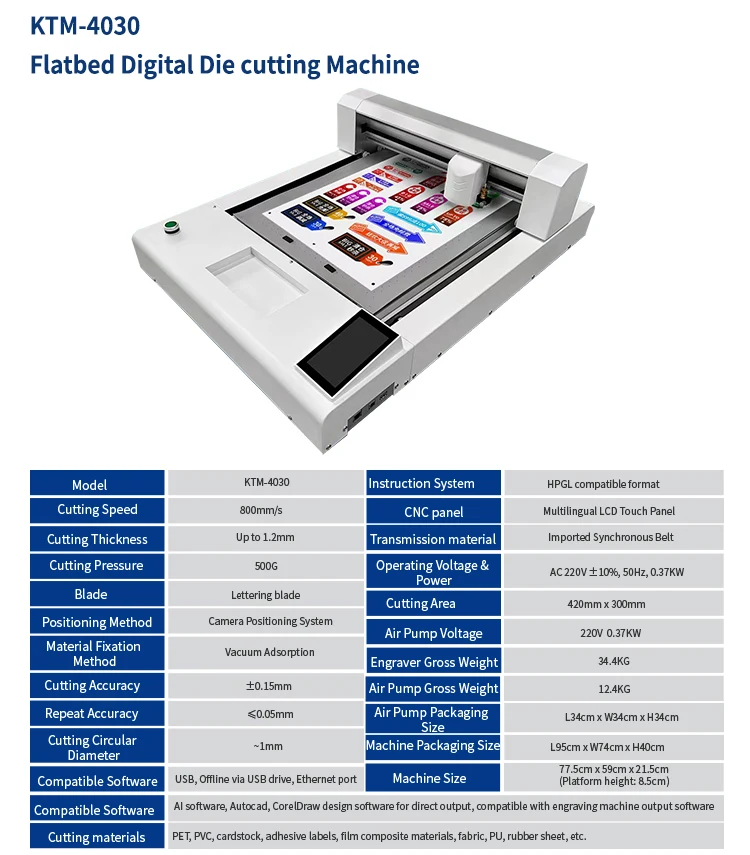 Kenteer Ktmf14 Digital High Precision Flatbed Die Cutting Plotter