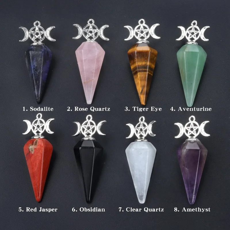 催眠瞑想振り子六角形チャクラヒーリングクリスタル先のとがった石ダウ
