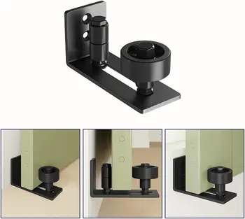 Adjustable 8 Setup Ways Bottom Flat Barn Door Floor Guide Stay Roller Sliding Barn Door Bottom Adjustable Roller