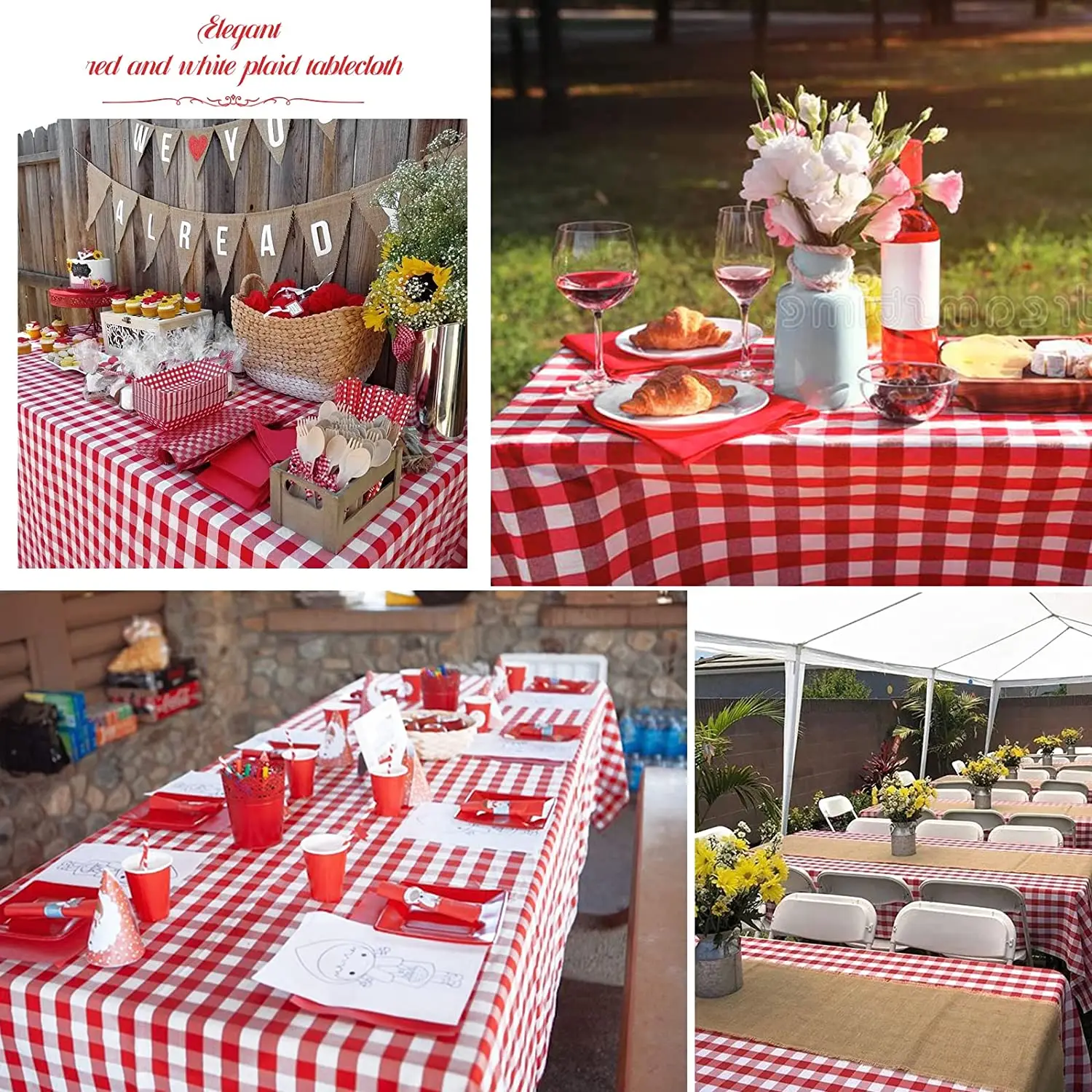 Modern Handmade Disposable Plastic Table Cloth Square Striped Pattern