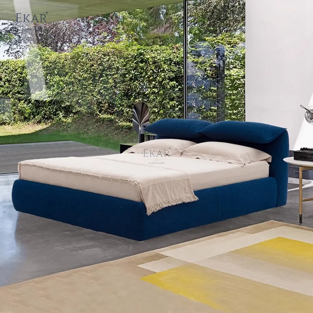 product contemporary metal and wood bed frame with headboard   stylish bedroom furniture-63