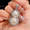 Platinum White Bead Pendant with Box Chain