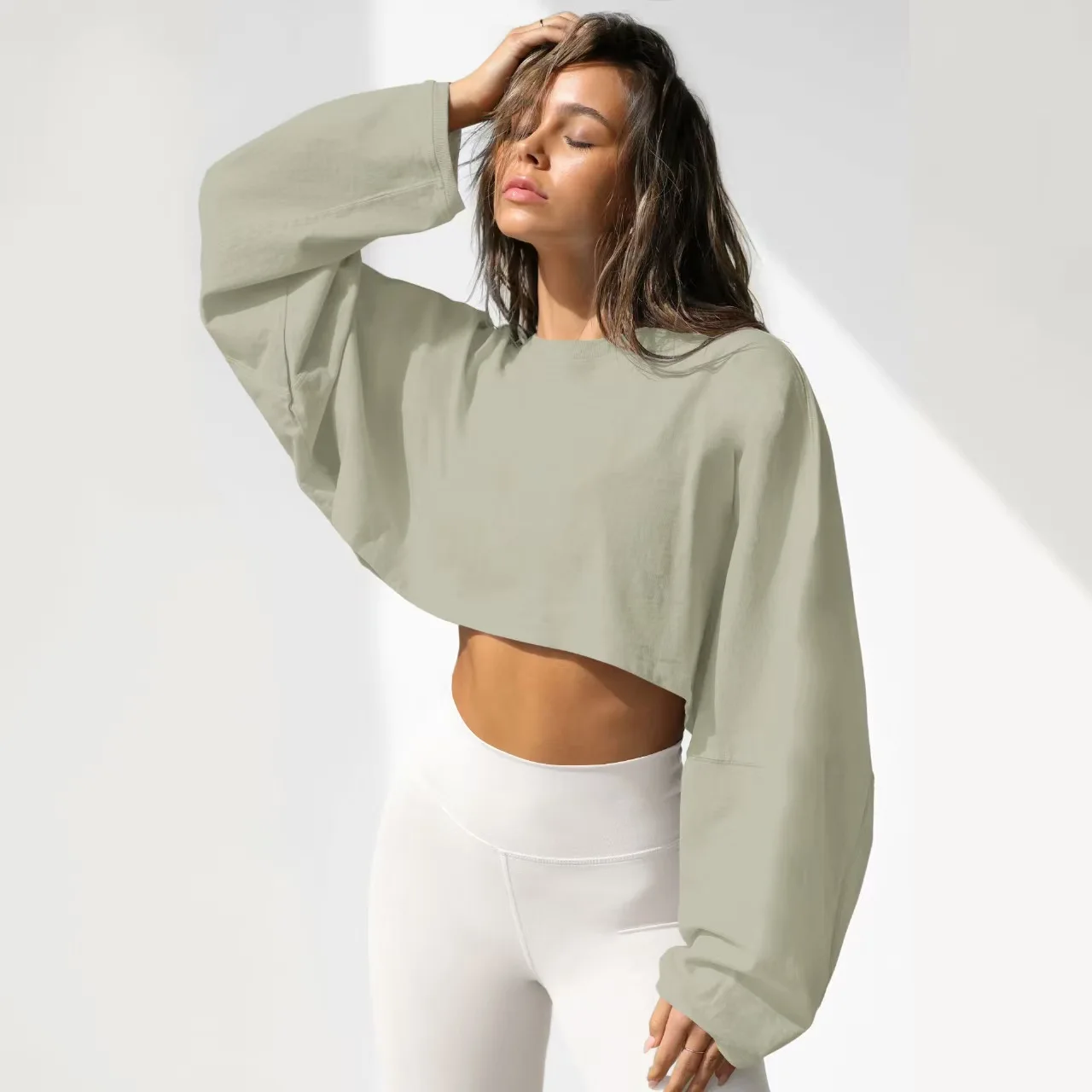 DUOLLB Autumn Women Sweatshirts Custom Logo Printed High Quality Plain Sweatshirt Gym Cropped Sweatshirts for Women