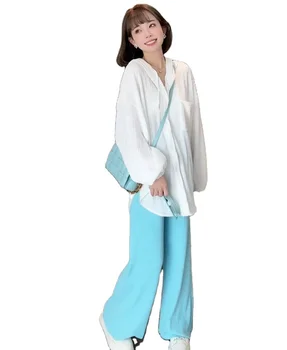 The new maternity ultra-thin coat, before and after childbirth can be worn, wide-leg pants two-piece sets