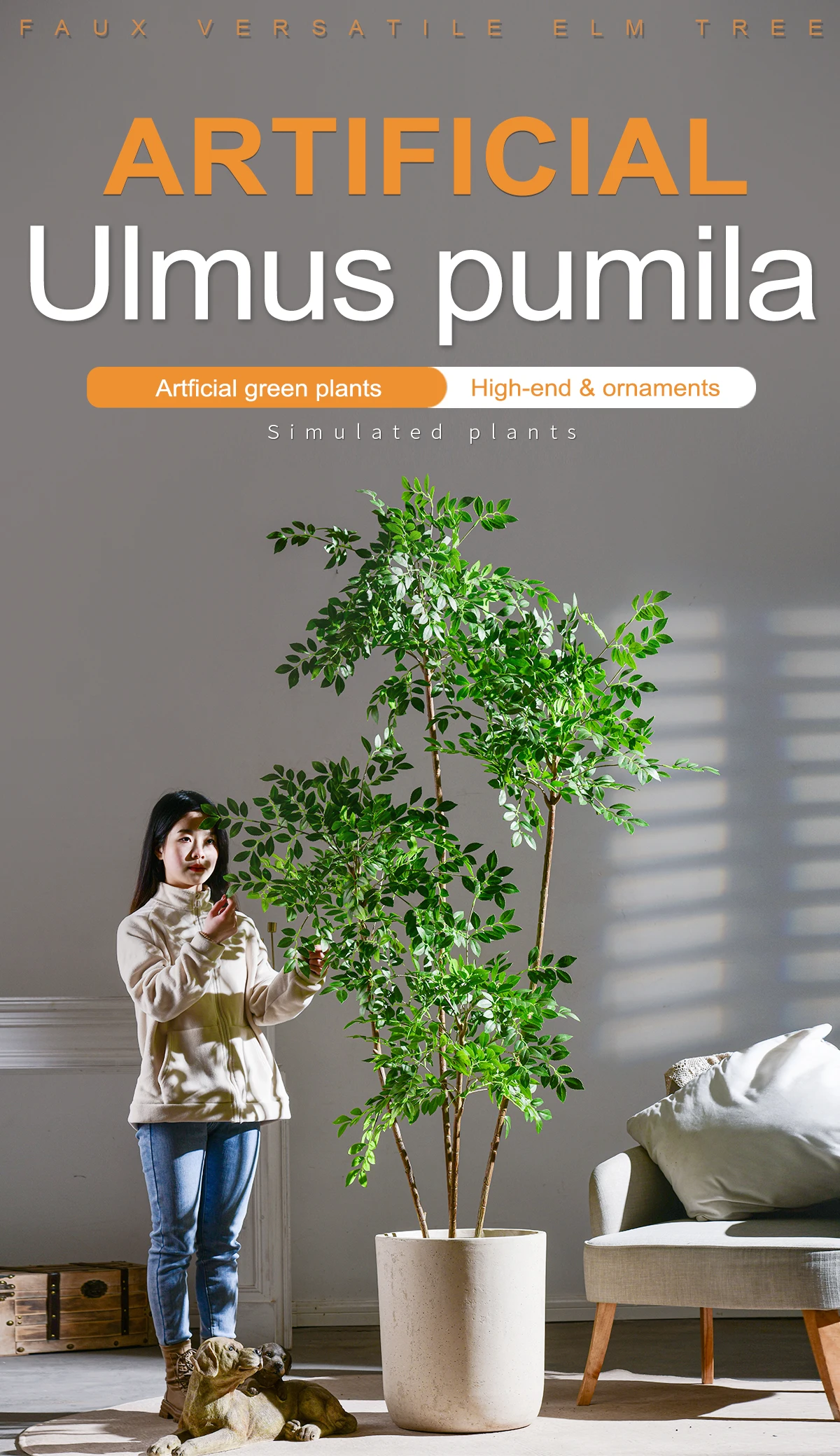 1.9M Tall Plastic Tree Simulation Tree Factory Hot Sale Facked Artificial Plants Greenery Potted Outdoor Indoor Home Decoration manufacture