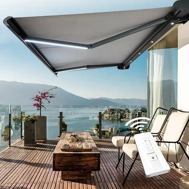 Retractable Waterproof Canopy Balcony Awning Full Cassette Motorized Awning for Outdoor