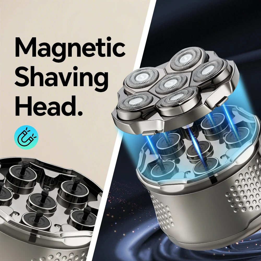 Type-C Charging Electric Shaver Six Blade Floating Razor Stainless Blades Rotary Rotating Shaving Machine for Household RV Hotel details