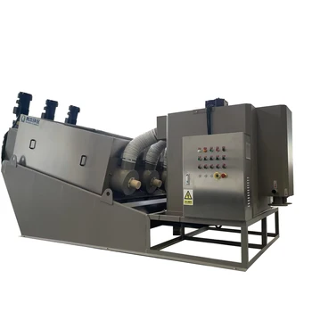 Automatic screw type press sludge dewatering machine