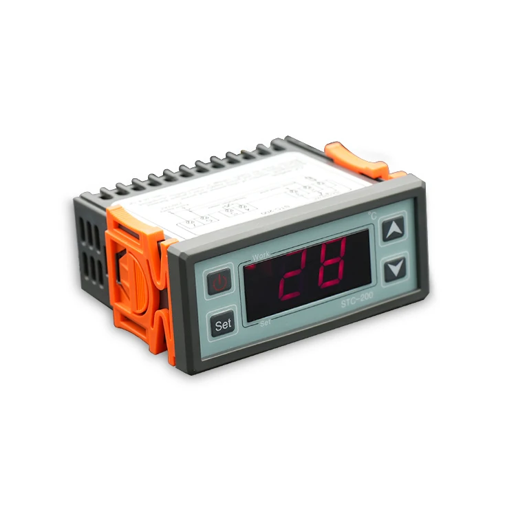 STC-200 Digital Temperature Controller Sensor Cooling Heating Compressor Defrost Delay Alarm OEM Refrigeration Freezer Plastic