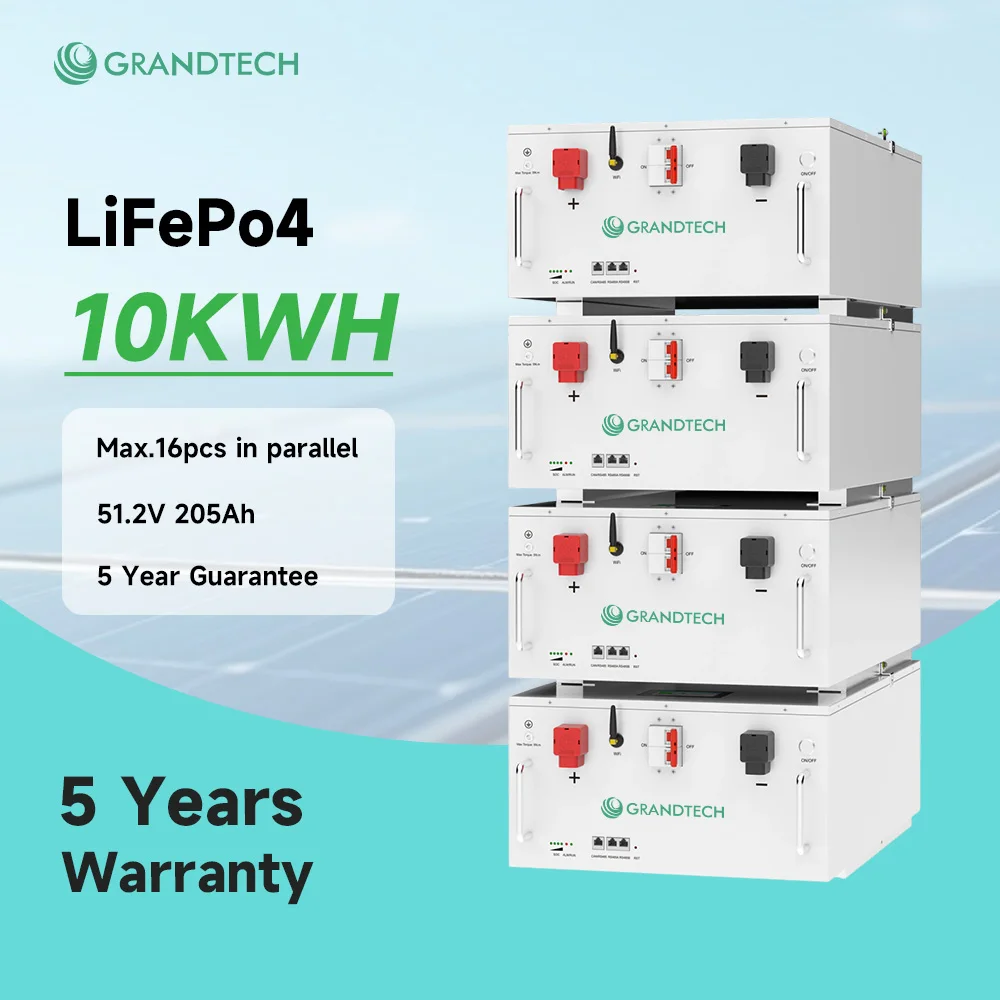 CE Certified 10 Years Warranty 6500+ Cycles LiFePO4 Battery 48V 51.2V 10kWh 15kWh 20kWh Smart BMS Home Solar Storage Battery