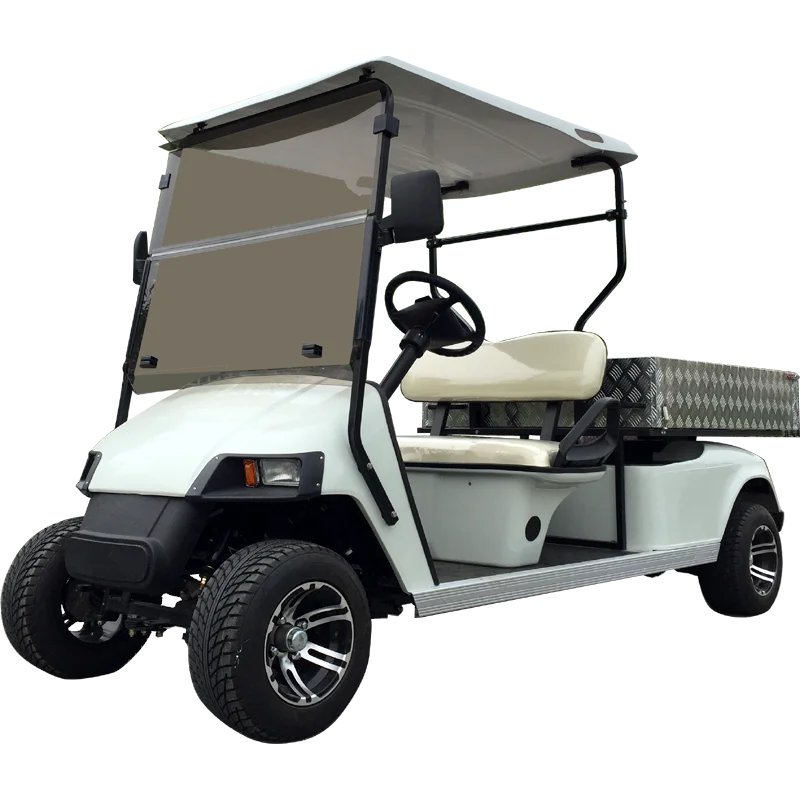 2 Seat Motorized Electric Utility Golf Cart with long cargo box