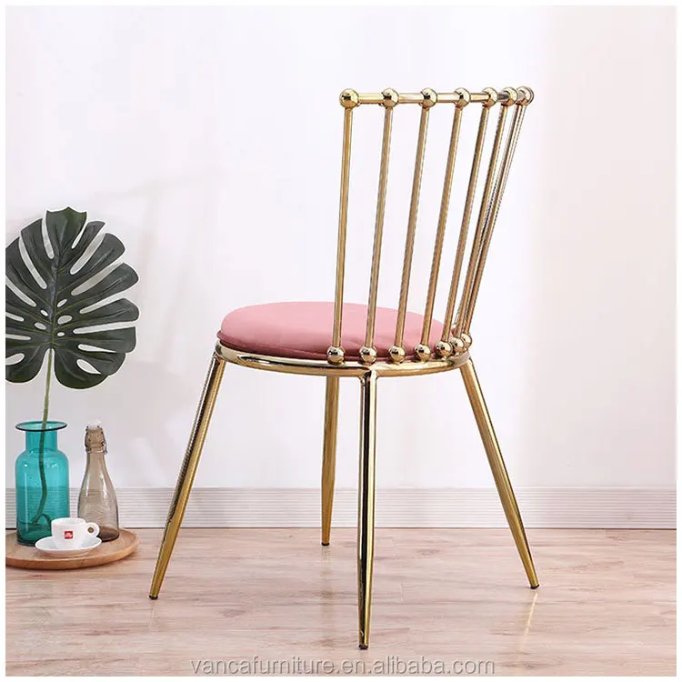 Modern Design Simple Iron Chair Gold Metal Wire Chair Wedding Chair