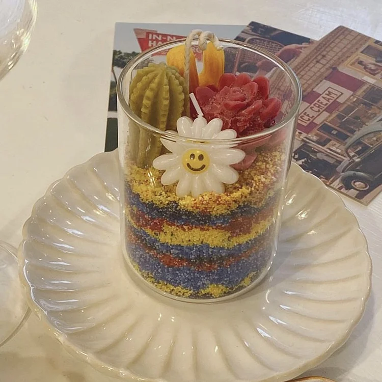 Art Candle Beach Candle Sand Wax Art Crystals Granulated Wax Color