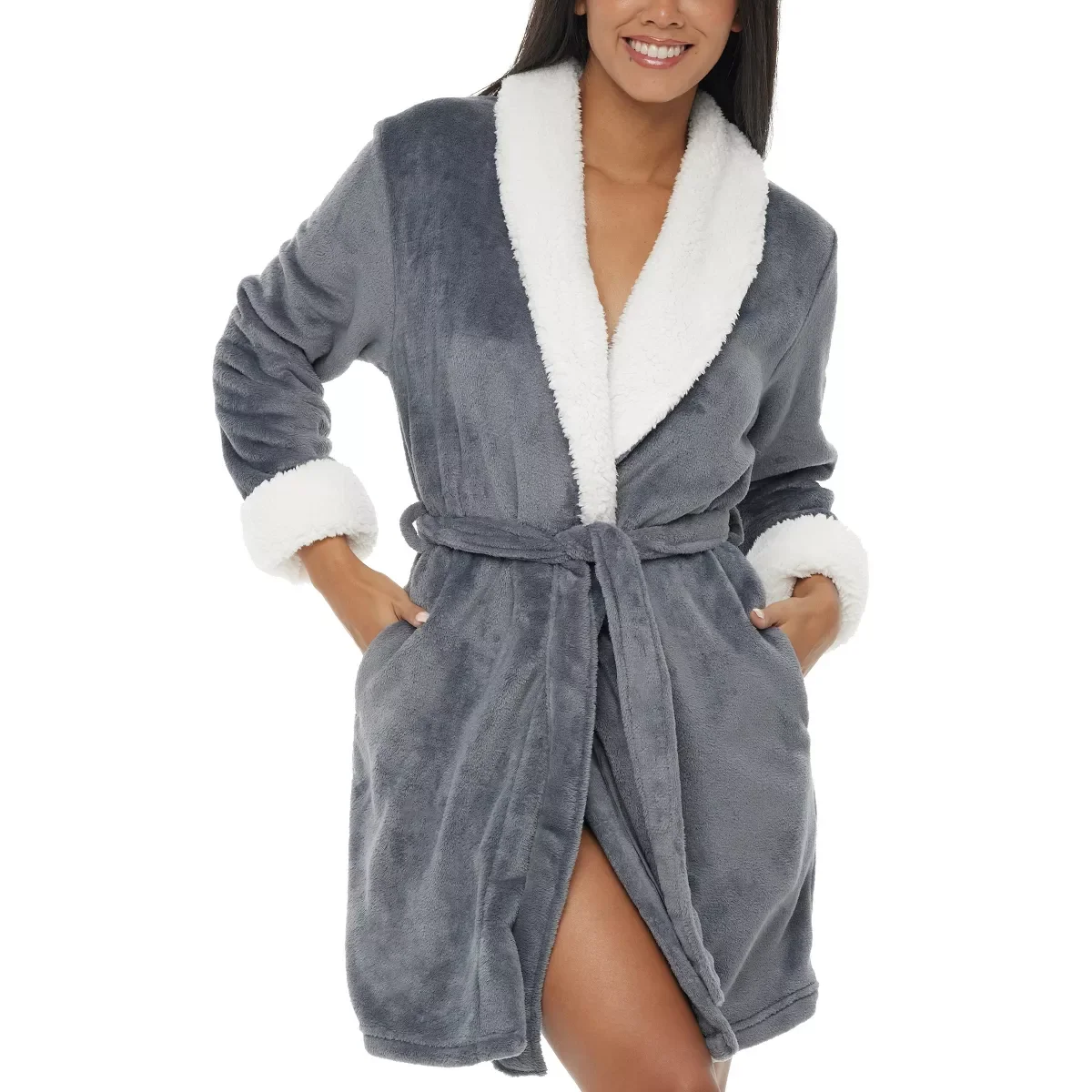 Robe De Chambre Femme Oksun Womens Plush Fleece Long Robe: Flannel Warm Bathrobe - Full Length Winter Housecoat - Soft Cozy Nightgown Bath Robe