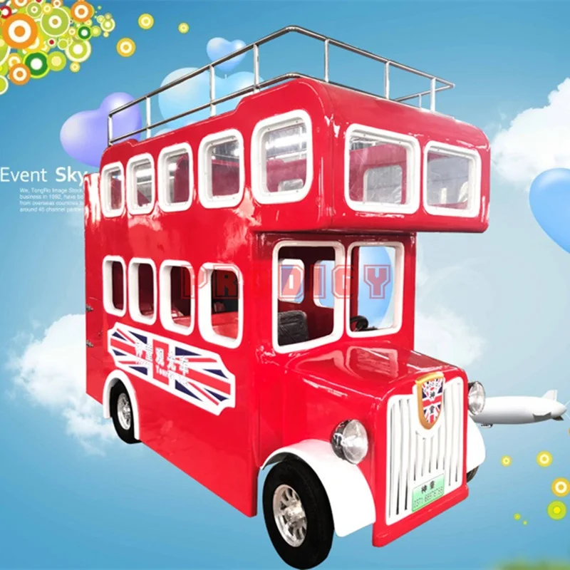 amusement rides double deck electric sightseeing car&bus for sale