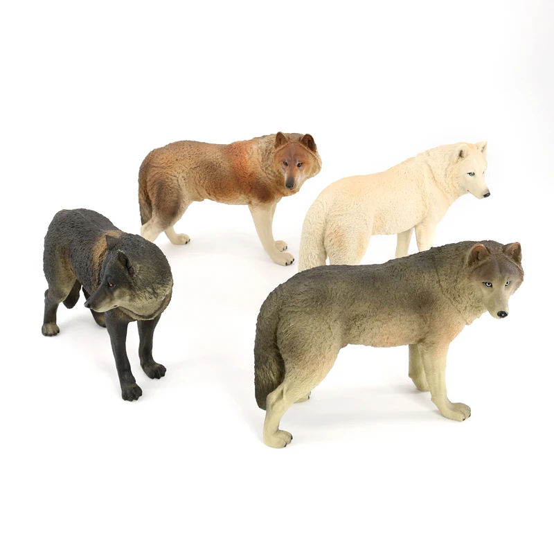 Wholesale Solid PVC Simulation Statue Model Wolf Animal Figurines Toys