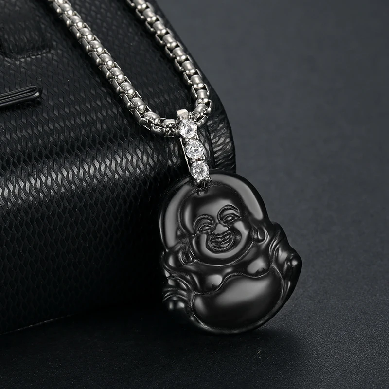 Red Jadeite Jade Buddha Necklace 