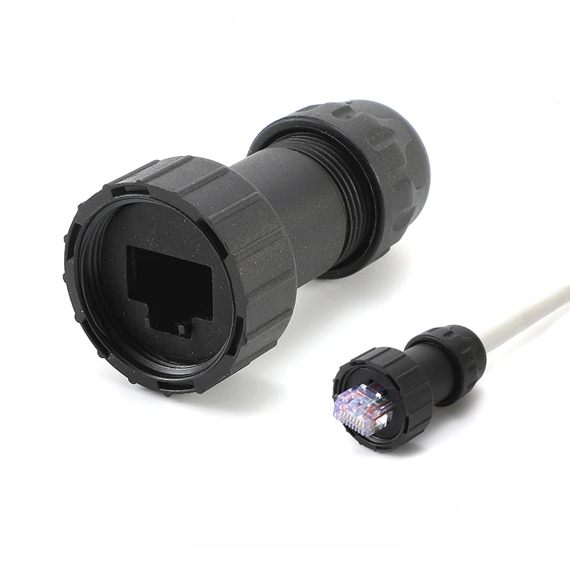 FARSINCE Round RJ45 IP67 Waterproof Network Plug for Network Cable ...