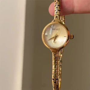 Medieval Gold Quartz Women's Watch Simple Fashion Bracelet Wristwatch Refinement Fine Strap Vintage Quartz Watch