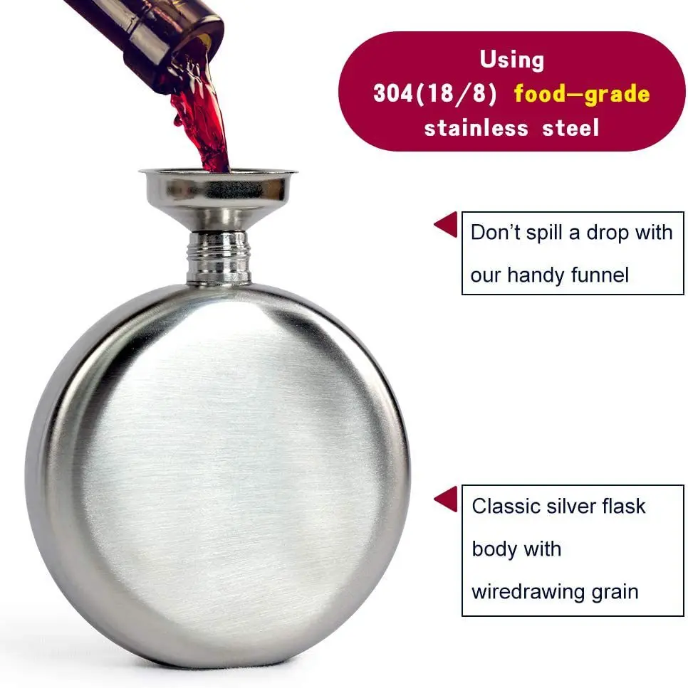 Wholesale 6oz Hip Flask Stackless Steel Liquor Whiskey Drink Alcohol