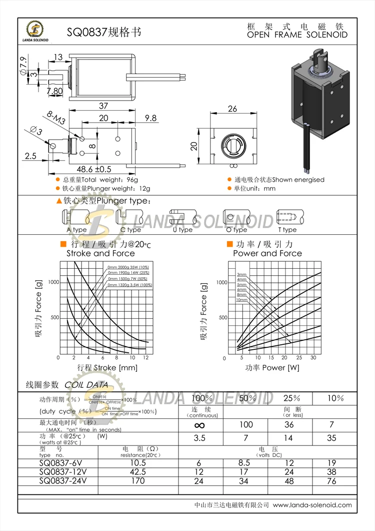 Dc 12v 24v Electric Magnet Open Frame Solenoid 8Mm Travel Mini Linear Pull Solenoid