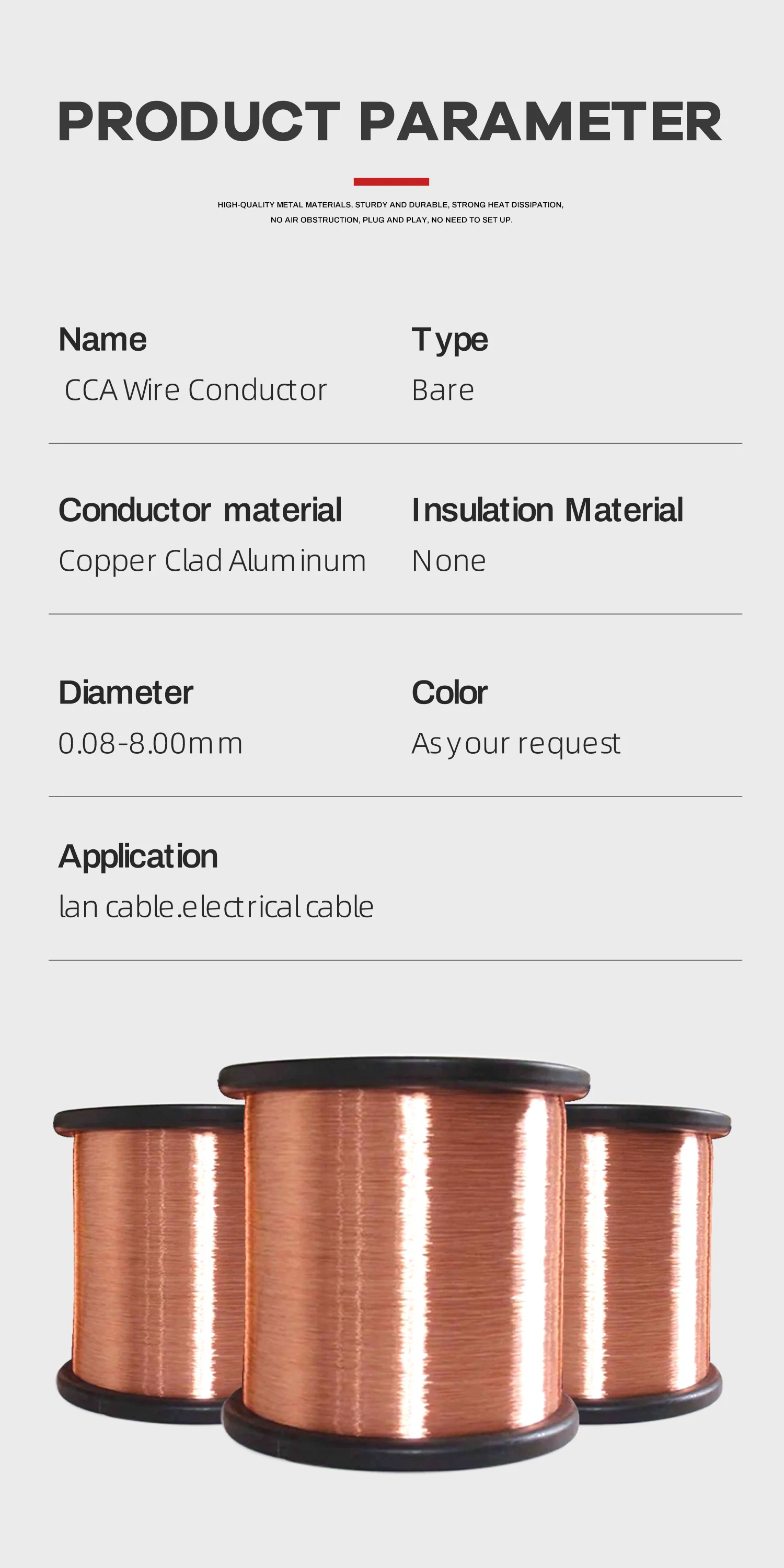 Pure Copper Wire 2.6mm 3.0mm 8.0mm 99.99copper Bare Copper Wire Cu