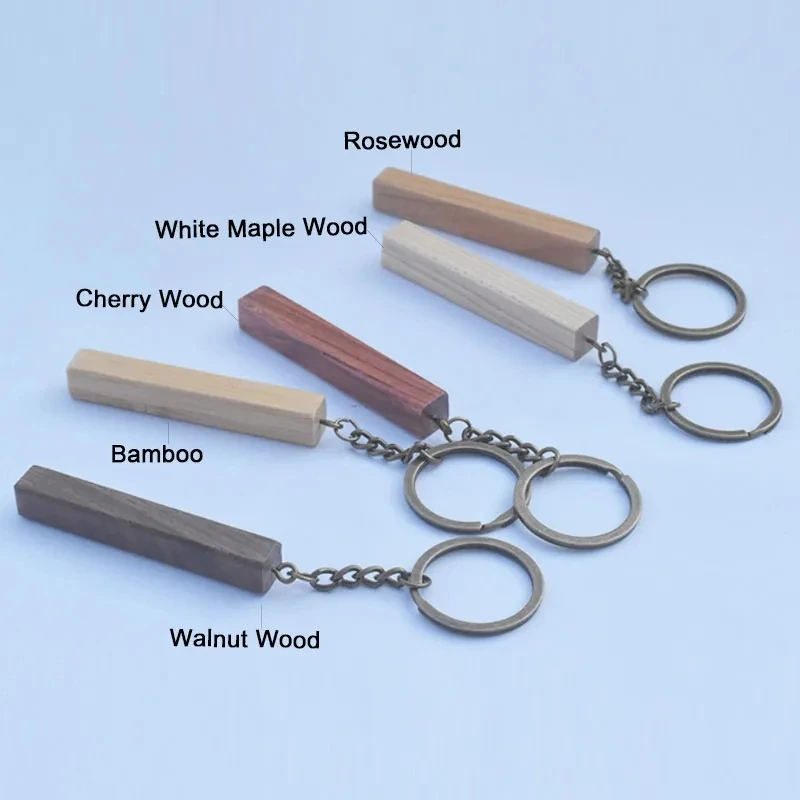 Wholesale Sublimation Blanks Keychain Wood Accessories Wooden Key Chain