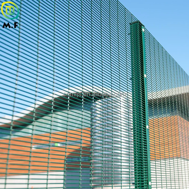 Clear view 358 anti-climb mesh fence 358 fence high security fence panel with barbed wire