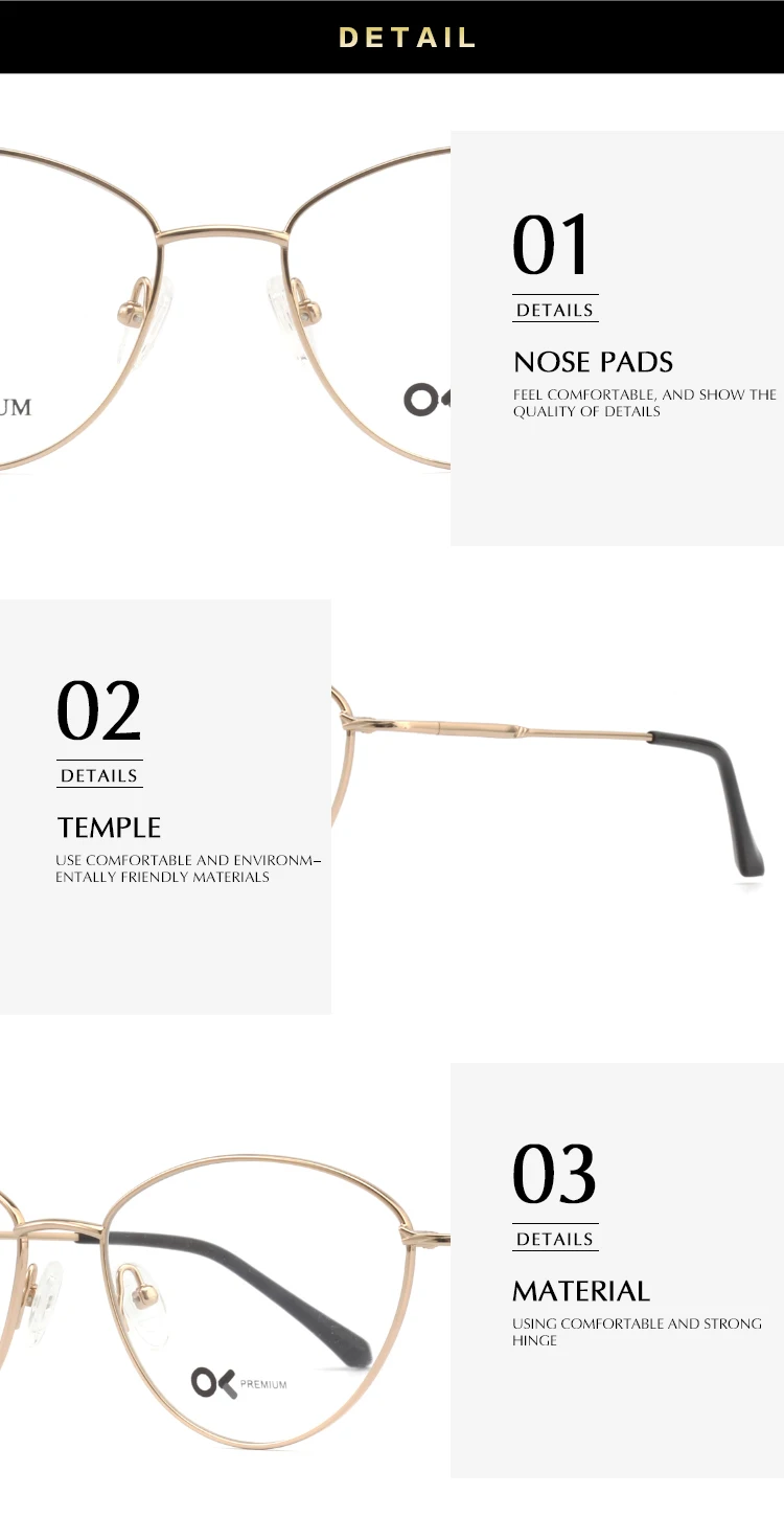 2023 High End Famous Brand Design Women Cat Eye Pure Titanium Optical Eyeglasses Frame Eyewear