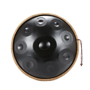 Handpan Drum, 22-Inch D Minor 110-Note 440Hz Adult Steel Hand Drums(Black) with Handpan Drum Bag,  Hand Drum Stand,Music Note