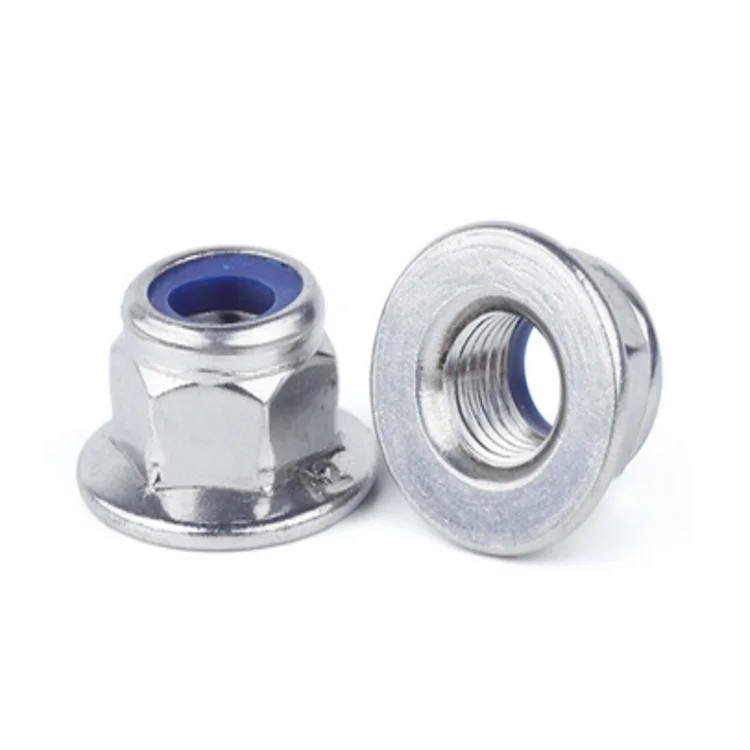 A2 Stainless Steel M3-M12 Flanged Nyloc Nuts Flange Nylon Insert Locking Nut 