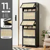Scarpiera con anta ribaltabile 11 strati 60 cm nera